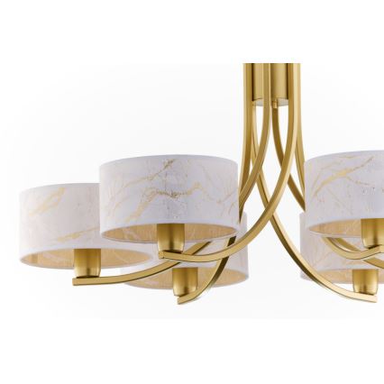 Jupiter 2098 - ketiga lühter ARTHUR 6xE27/15W/230V valge/kuldne/marmorikujundus