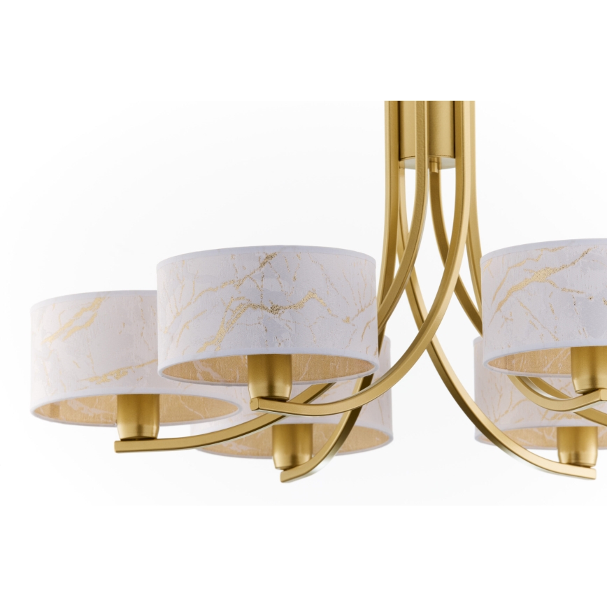 Jupiter 2098 - ketiga lühter ARTHUR 6xE27/15W/230V valge/kuldne/marmorikujundus