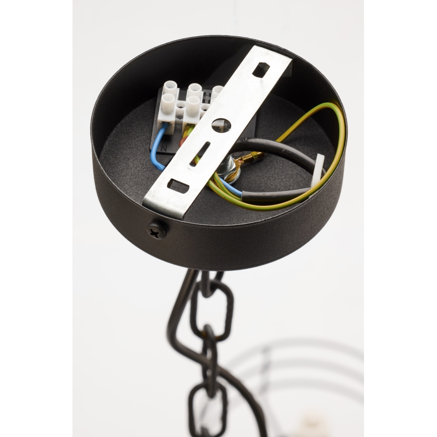 Jupiter 2104 - Ketiga lühter ARTHUR 5xE27/15W/230V valge/must/marmorimustriga