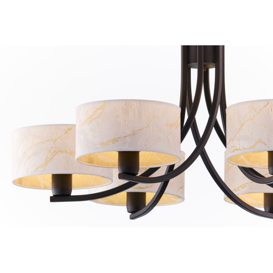 Jupiter 2105 - Ketiga ripplühter ARTHUR 6xE27/15W/230V valge/must/marmorimuster