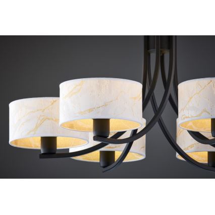 Jupiter 2105 - Ketiga ripplühter ARTHUR 6xE27/15W/230V valge/must/marmorimuster