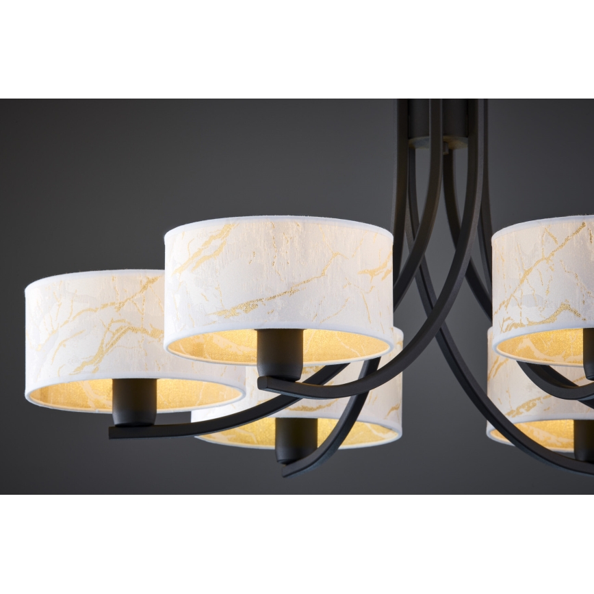 Jupiter 2105 - Ketiga ripplühter ARTHUR 6xE27/15W/230V valge/must/marmorimuster