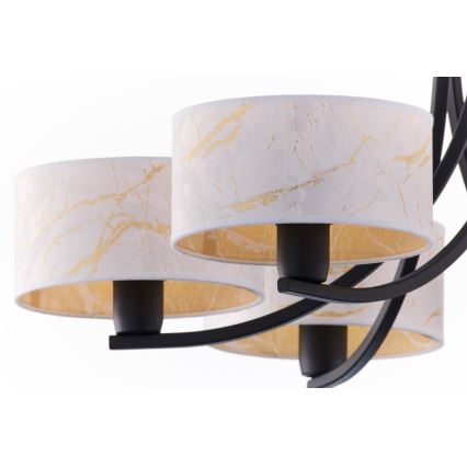 Jupiter 2105 - Ketiga ripplühter ARTHUR 6xE27/15W/230V valge/must/marmorimuster