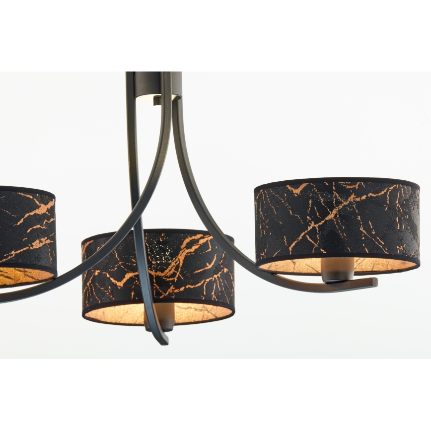 Jupiter 2106 - ketiga laelühter ARTHUR 3xE27/15W/230V must/oranž/marmordekor