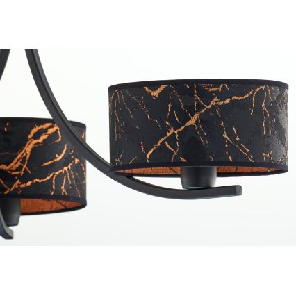 Jupiter 2106 - ketiga laelühter ARTHUR 3xE27/15W/230V must/oranž/marmordekor