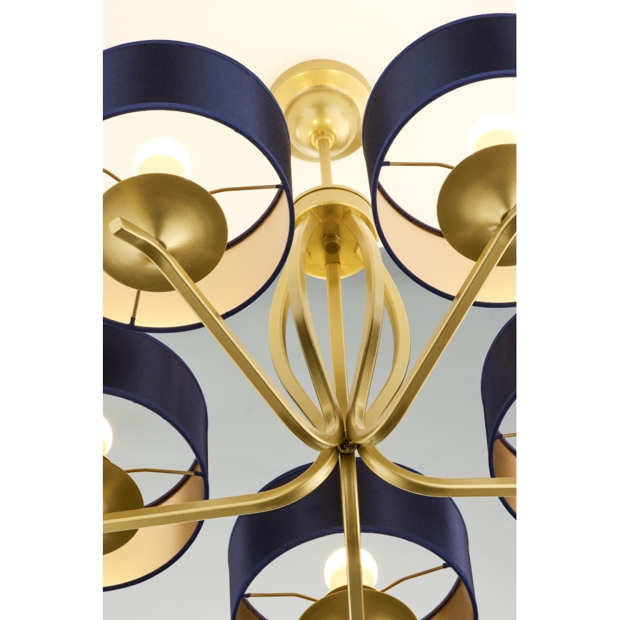 Jupiter 2114 - Ripplühter varrega KASZMIR 5xE27/15W/230V sinine/kuldne