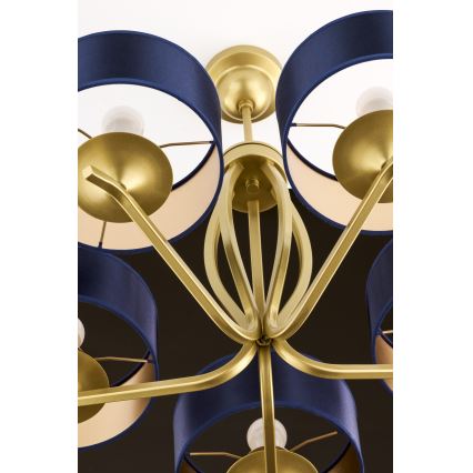 Jupiter 2114 - Ripplühter varrega KASZMIR 5xE27/15W/230V sinine/kuldne