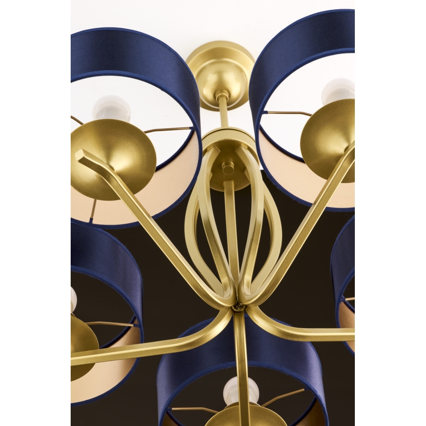 Jupiter 2114 - Ripplühter varrega KASZMIR 5xE27/15W/230V sinine/kuldne