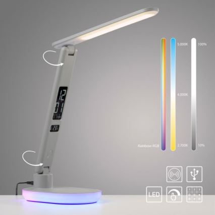 JUST LIGHT. 11018-16 - LED RGBW Dimmerdatavalgus puudutusjõu lamp juhtmita laadimisega TINA LED/4W/230V valge