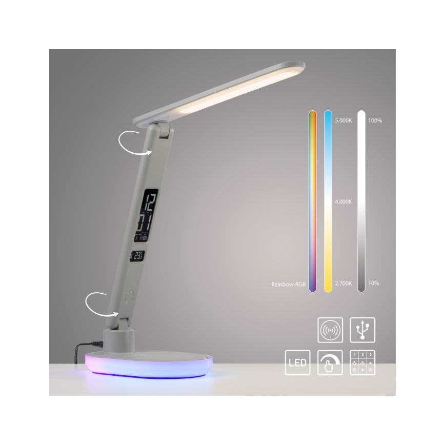 JUST LIGHT. 11018-16 - LED RGBW Dimmerdatavalgus puudutusjõu lamp juhtmita laadimisega TINA LED/4W/230V valge