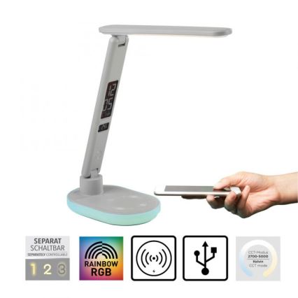 JUST LIGHT. 11018-16 - LED RGBW Dimmerdatavalgus puudutusjõu lamp juhtmita laadimisega TINA LED/4W/230V valge