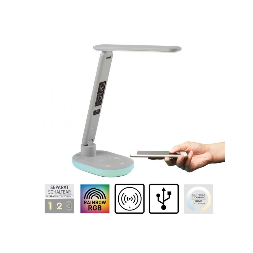 JUST LIGHT. 11018-16 - LED RGBW Dimmerdatavalgus puudutusjõu lamp juhtmita laadimisega TINA LED/4W/230V valge