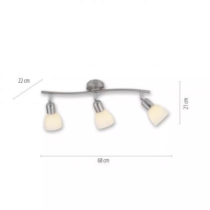 JUST LIGHT. 11953-55 - KARO kohavalgusti 3xE14/40W/230V mattkroom