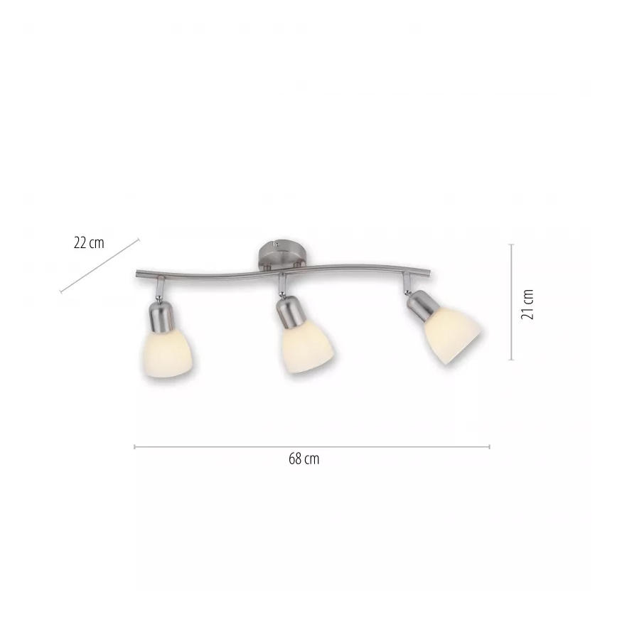 JUST LIGHT. 11953-55 - KARO kohavalgusti 3xE14/40W/230V mattkroom