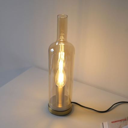 JUST LIGHT. 14006-27 - Laualamp BOTTLE 1xE14/25W/230V beež/suitsune