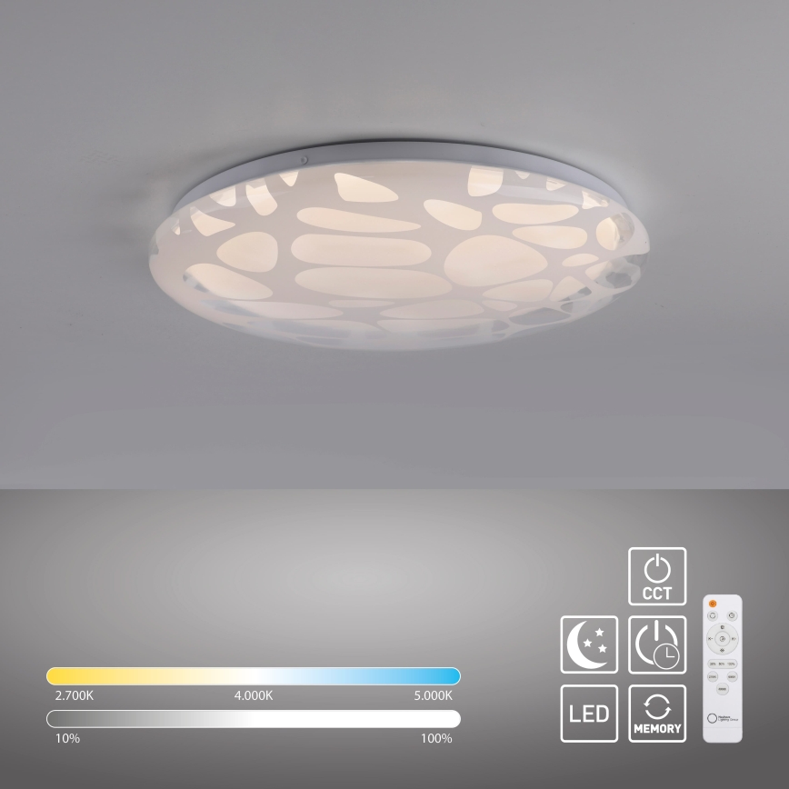 JUST LIGHT. 14009-16 - LED hämardatav laelamp ART PLAFO LED/20W/230V 2700-6500K läbimõõt 38 cm valge + kaugjuhtimispult