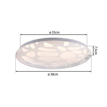JUST LIGHT. 14009-16 - LED hämardatav laelamp ART PLAFO LED/20W/230V 2700-6500K läbimõõt 38 cm valge + kaugjuhtimispult