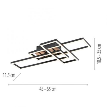JUST LIGHT. 14051-79 - LED laelamp AKUSTIKA LED/20,5W/230V tamm/must