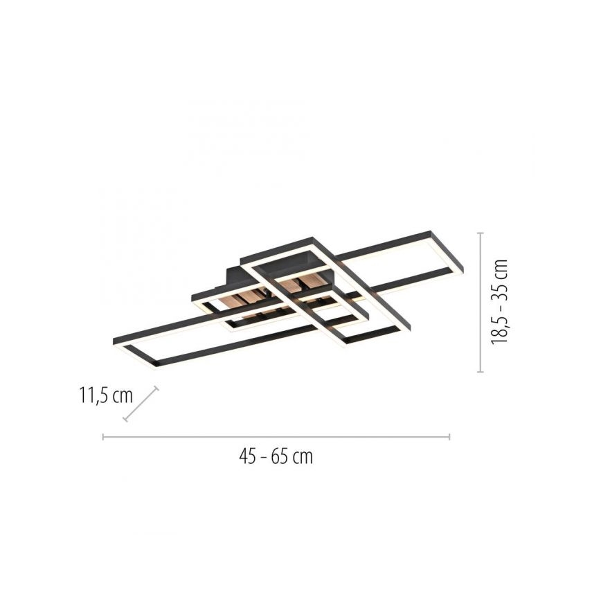 JUST LIGHT. 14051-79 - LED laelamp AKUSTIKA LED/20,5W/230V tamm/must