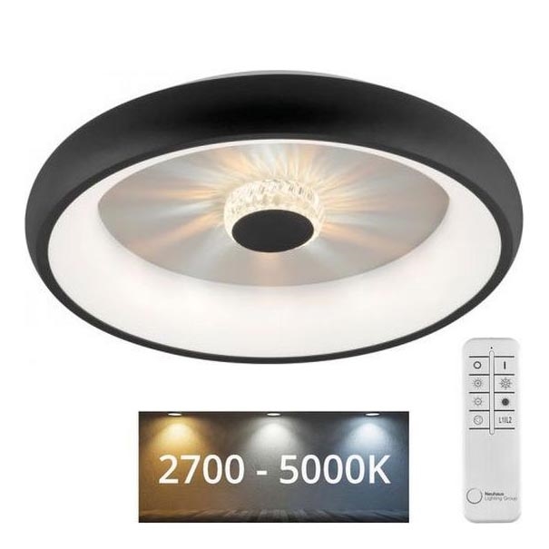 JUST LIGHT. 14384-18 - LED Hämardatav laevalgusti VERTIGO LED/29W/230V 2700-5000K must + kaugjuhtimispult