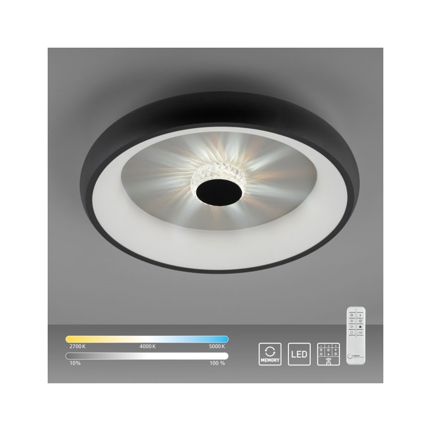 JUST LIGHT. 14384-18 - LED Hämardatav laevalgusti VERTIGO LED/29W/230V 2700-5000K must + kaugjuhtimispult