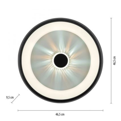 JUST LIGHT. 14384-18 - LED Hämardatav laevalgusti VERTIGO LED/29W/230V 2700-5000K must + kaugjuhtimispult