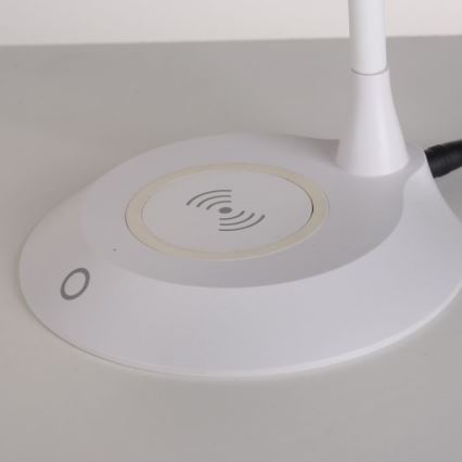 JUST LIGHT. 14414-16 - Hämardatav painduv puutekontrolliga LED-laualamp juhtmevaba laadimisega PUCKI LED/4,5W/230V valge