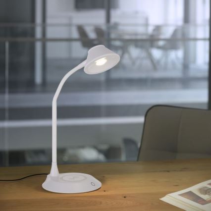 JUST LIGHT. 14414-16 - LED dimmerdatav paindlik puutetundlik laualamp traadita laadimisega PUCKI LED/4,5W/230V valge