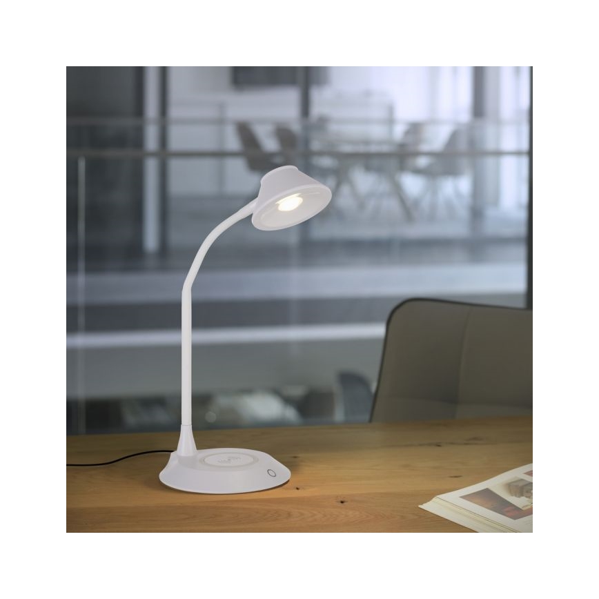 JUST LIGHT. 14414-16 - LED dimmerdatav paindlik puutetundlik laualamp traadita laadimisega PUCKI LED/4,5W/230V valge