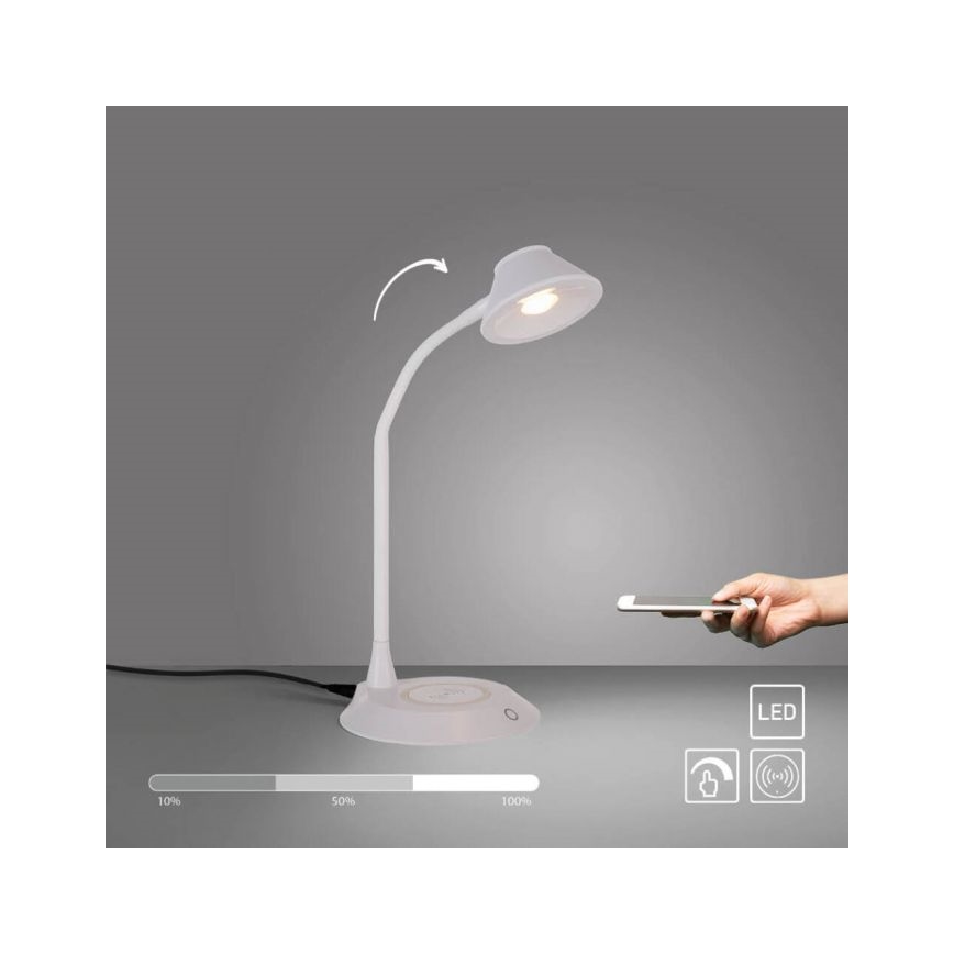 JUST LIGHT. 14414-16 - LED dimmerdatav paindlik puutetundlik laualamp traadita laadimisega PUCKI LED/4,5W/230V valge