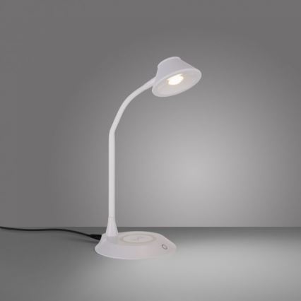 JUST LIGHT. 14414-16 - LED dimmerdatav paindlik puutetundlik laualamp traadita laadimisega PUCKI LED/4,5W/230V valge