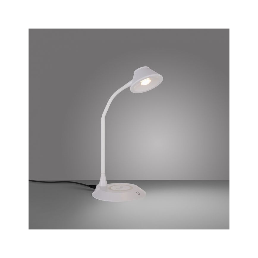 JUST LIGHT. 14414-16 - LED dimmerdatav paindlik puutetundlik laualamp traadita laadimisega PUCKI LED/4,5W/230V valge