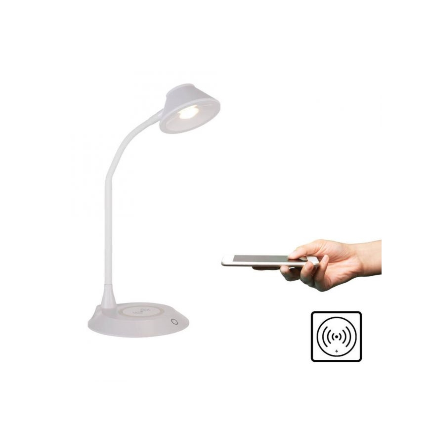 JUST LIGHT. 14414-16 - LED dimmerdatav paindlik puutetundlik laualamp traadita laadimisega PUCKI LED/4,5W/230V valge