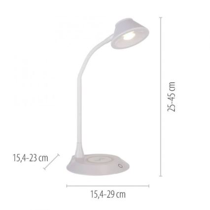 JUST LIGHT. 14414-16 - LED dimmerdatav paindlik puutetundlik laualamp traadita laadimisega PUCKI LED/4,5W/230V valge