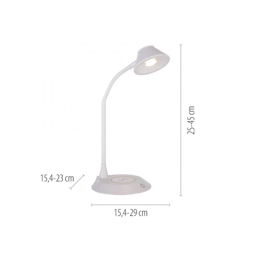 JUST LIGHT. 14414-16 - LED dimmerdatav paindlik puutetundlik laualamp traadita laadimisega PUCKI LED/4,5W/230V valge