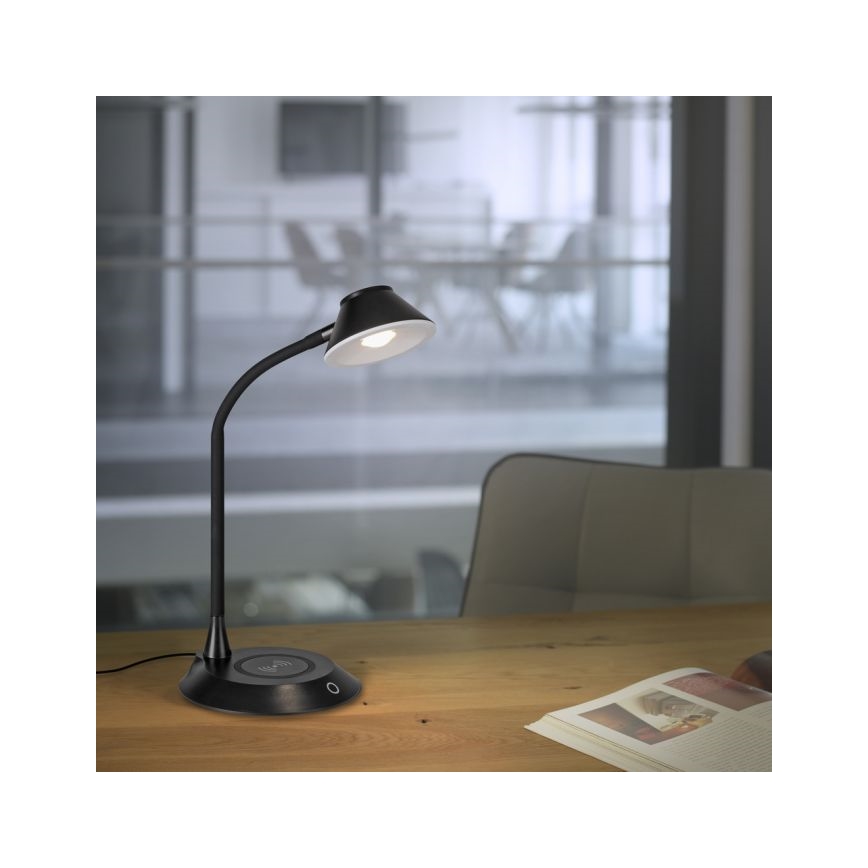 JUST LIGHT. 14414-18 - Hämardatav paindlik puutelaudlamp juhtmevaba laadimisega PUCKI LED/4,5W/230V must