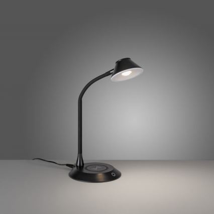 JUST LIGHT. 14414-18 - Hämardatav paindlik puutelaudlamp juhtmevaba laadimisega PUCKI LED/4,5W/230V must