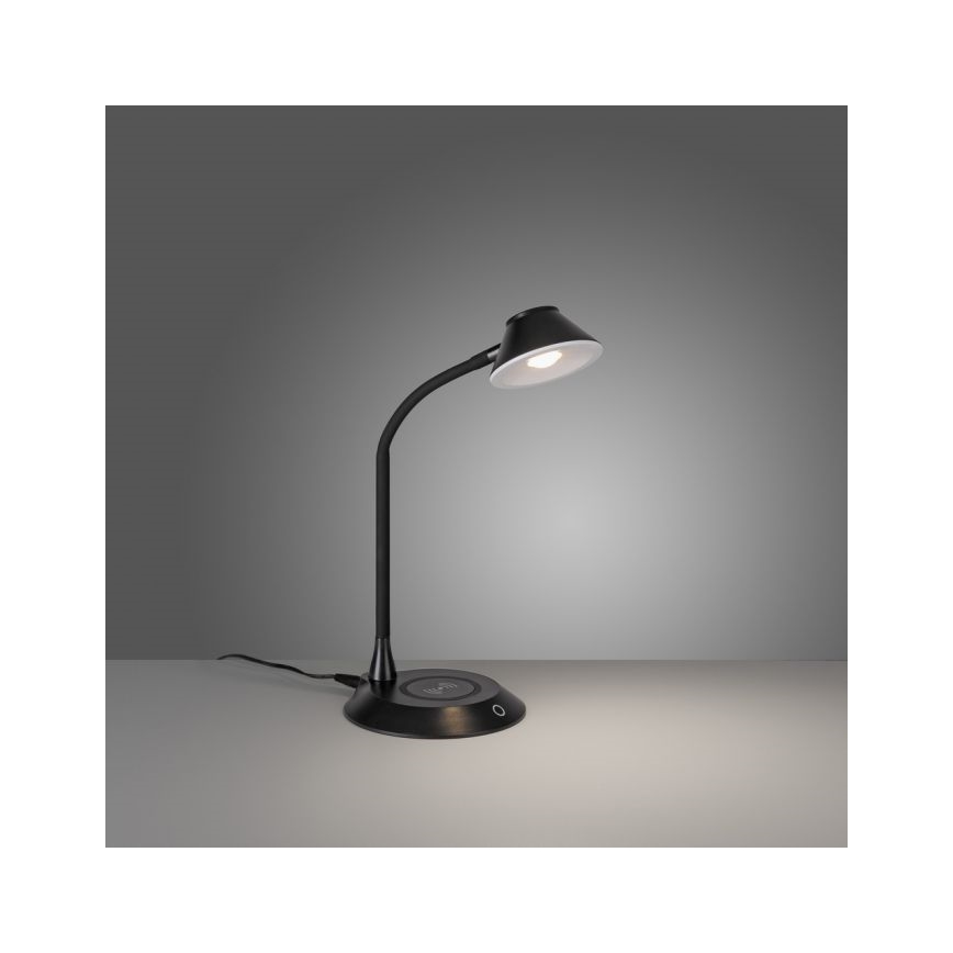 JUST LIGHT. 14414-18 - Hämardatav paindlik puutelaudlamp juhtmevaba laadimisega PUCKI LED/4,5W/230V must