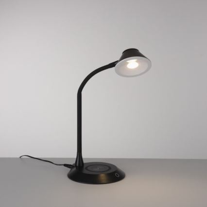 JUST LIGHT. 14414-18 - Hämardatav paindlik puutelaudlamp juhtmevaba laadimisega PUCKI LED/4,5W/230V must