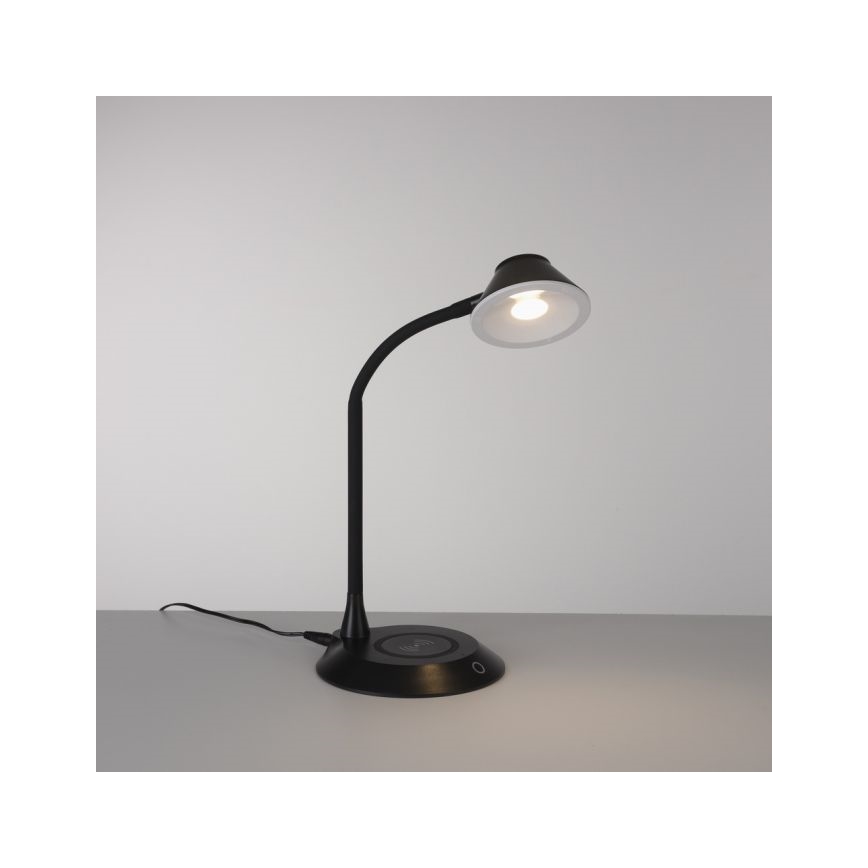 JUST LIGHT. 14414-18 - Hämardatav paindlik puutelaudlamp juhtmevaba laadimisega PUCKI LED/4,5W/230V must