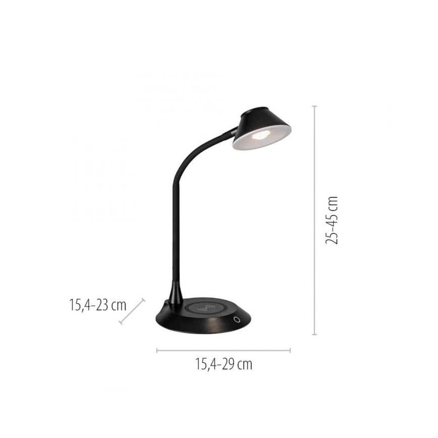 JUST LIGHT. 14414-18 - Hämardatav paindlik puutelaudlamp juhtmevaba laadimisega PUCKI LED/4,5W/230V must
