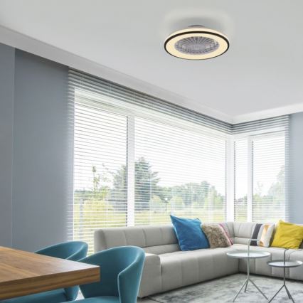 JUST LIGHT. 14447-18 - LED RGBW reguleeritav laeventilaator valgusega LENO LED/44W/230V 3000-6500K läbimõõt 48,6 cm valge + kaugjuhtimispult