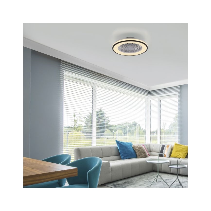 JUST LIGHT. 14447-18 - LED RGBW reguleeritav laeventilaator valgusega LENO LED/44W/230V 3000-6500K läbimõõt 48,6 cm valge + kaugjuhtimispult
