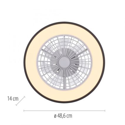 JUST LIGHT. 14447-18 - LED RGBW reguleeritav laeventilaator valgusega LENO LED/44W/230V 3000-6500K läbimõõt 48,6 cm valge + kaugjuhtimispult