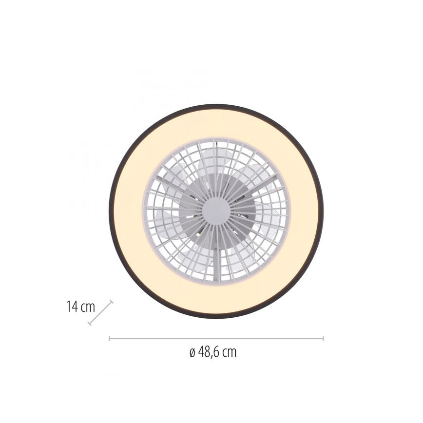 JUST LIGHT. 14447-18 - LED RGBW reguleeritav laeventilaator valgusega LENO LED/44W/230V 3000-6500K läbimõõt 48,6 cm valge + kaugjuhtimispult