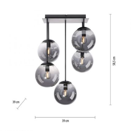 JUST LIGHT. 14602-18 - Ripplühter WIDOW 5xE14/25W/230V must
