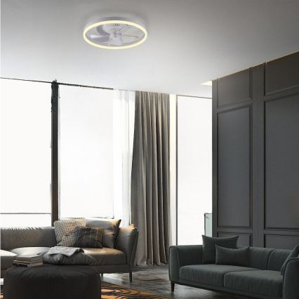 LIHTSALT VALGUS. 14624-16 - LED-hämardatav laeventilaator valgusega RITA LED/22W/230V 3000-6000K läbimõõt 50 cm valge + kaugjuhtimispult