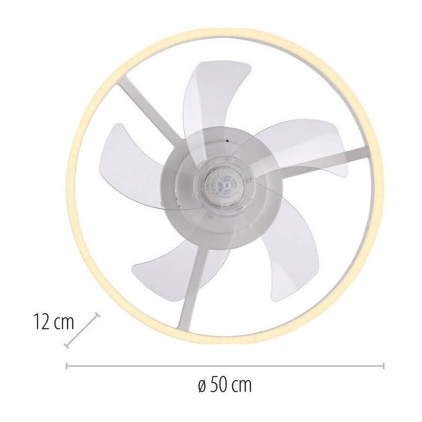 LIHTSALT VALGUS. 14624-16 - LED-hämardatav laeventilaator valgusega RITA LED/22W/230V 3000-6000K läbimõõt 50 cm valge + kaugjuhtimispult