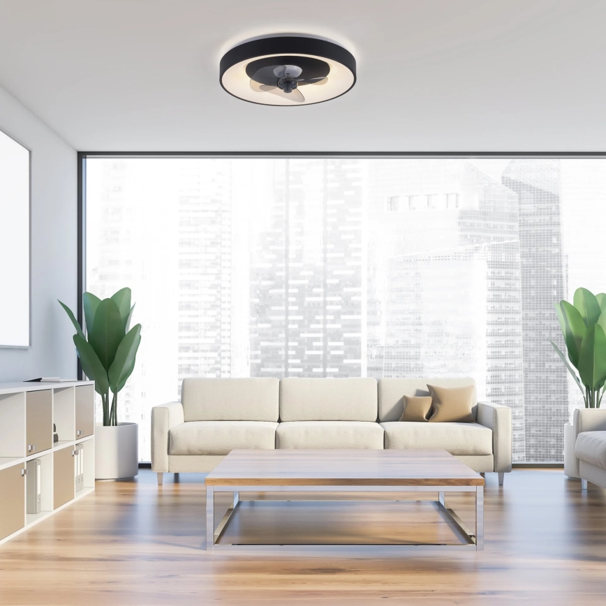 JUST LIGHT. 14644-18 - LED Hämardatav laeventilaator valgustiga VENIKA LED/36W/230V d. 48,6 cm 2700-5000K + kaugjuhtimispult