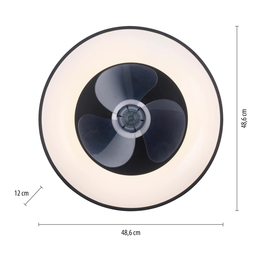 JUST LIGHT. 14644-18 - LED Hämardatav laeventilaator valgustiga VENIKA LED/36W/230V d. 48,6 cm 2700-5000K + kaugjuhtimispult